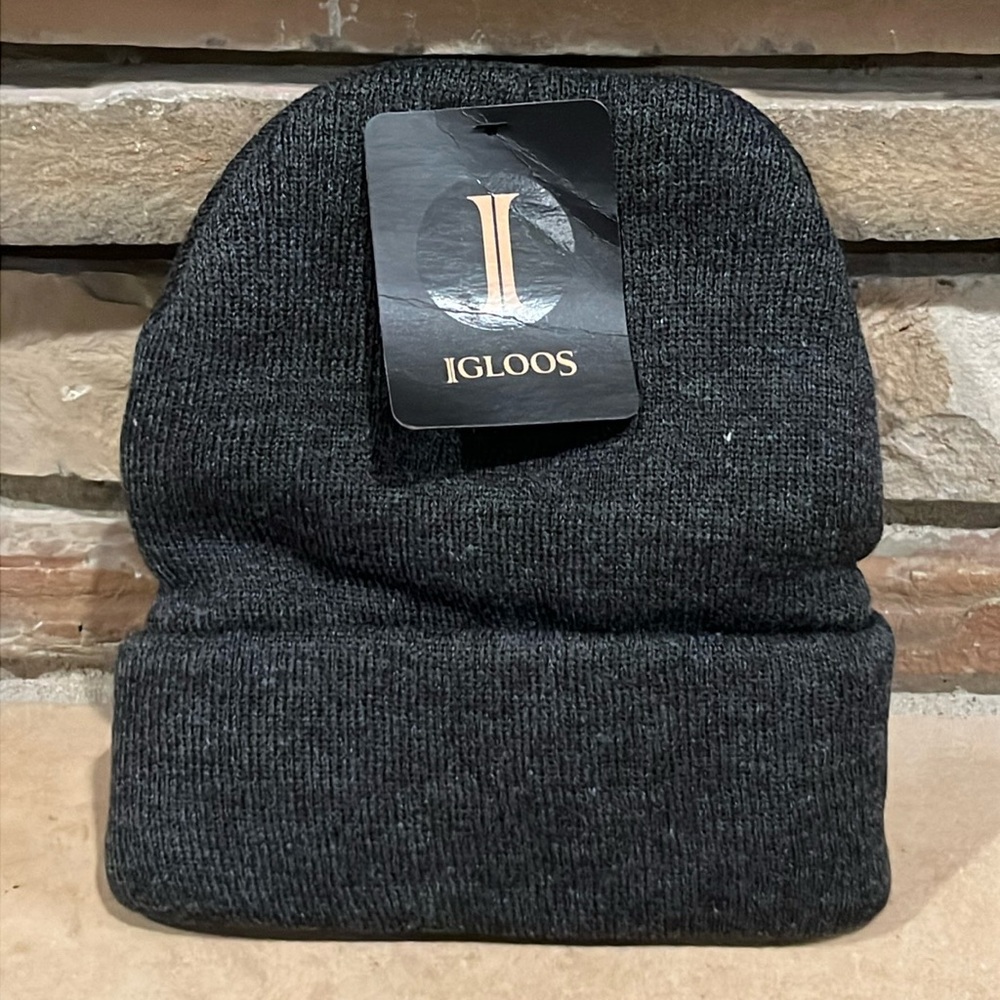 Igloos Grey Knit Rolled Brim Beanie